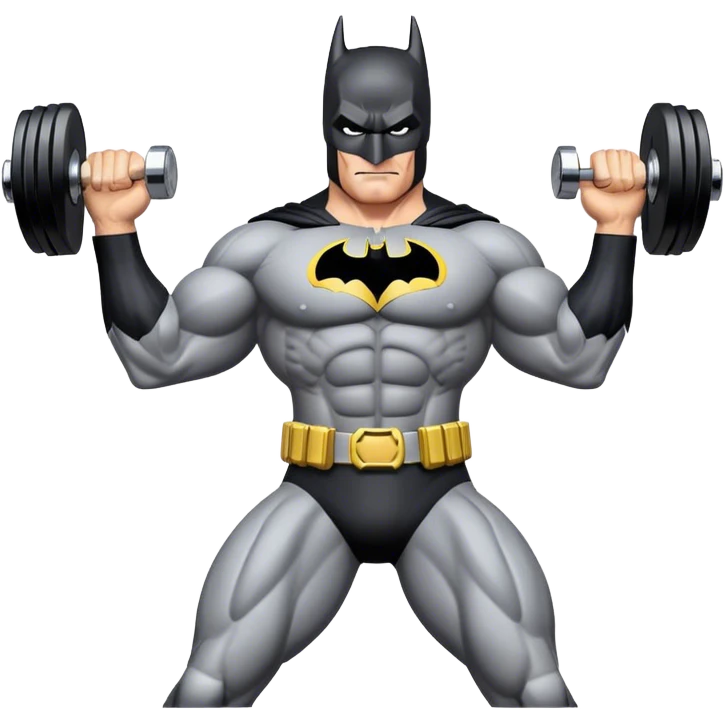 Batman with dumbell emoji