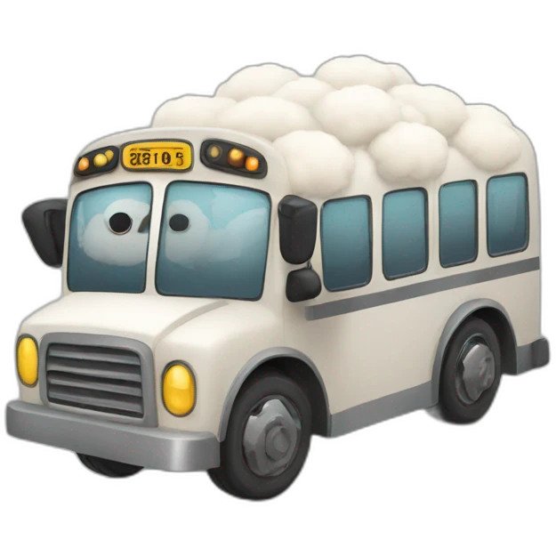 Sheep drive a bus emoji