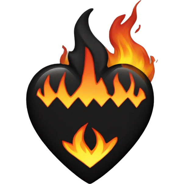 Black heart with fire  emoji