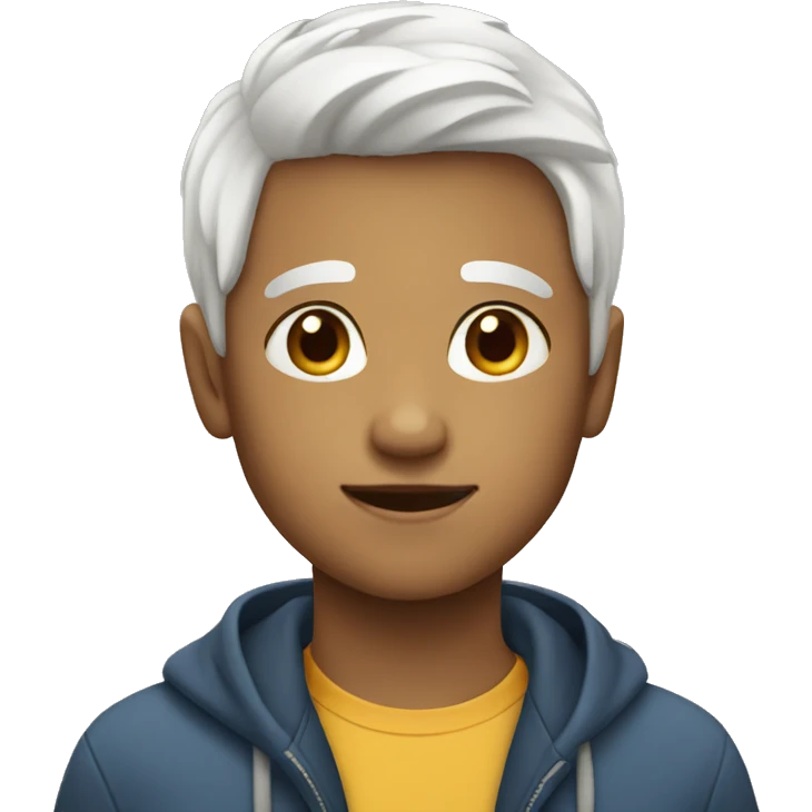 11 year old boy and white hair emoji
