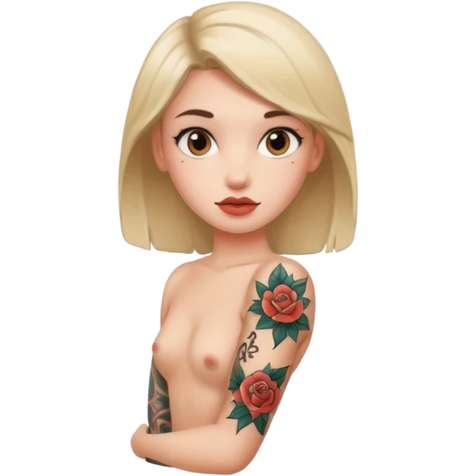 دختر با تاتو لخت emoji