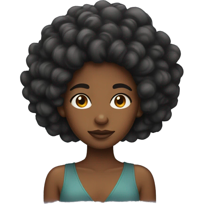 Black girl with poofy hair emoji