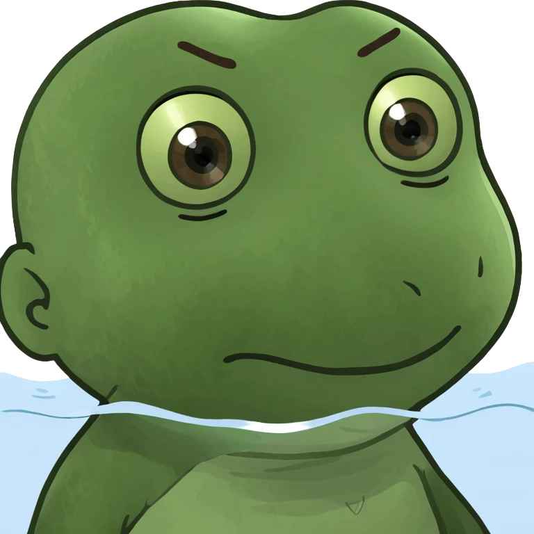Cute water baby with big brown eyes emoji