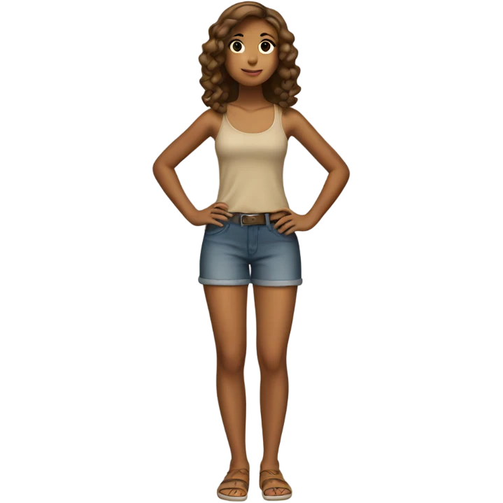 Tan girl posing full body emoji