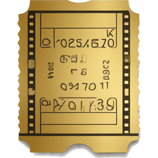 A blank gold cinema ticket  emoji