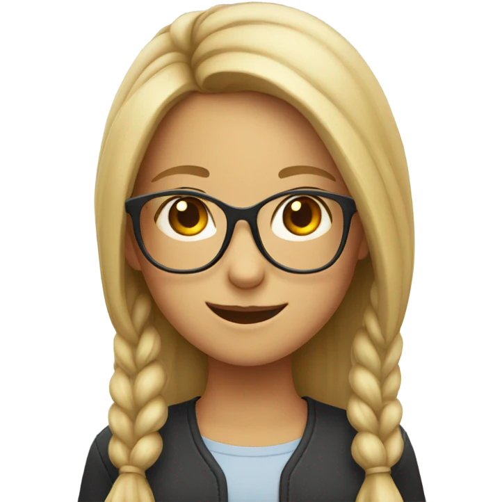 smiling girl with glasses emoji