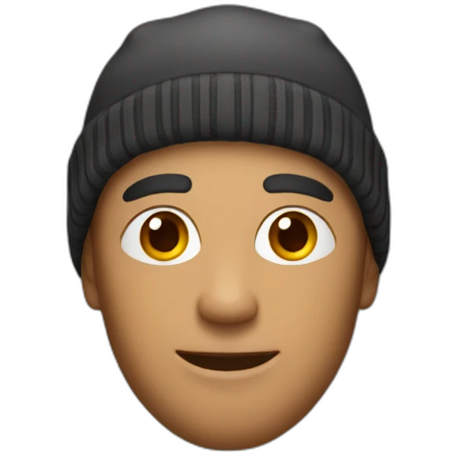 A man with a beanie emoji