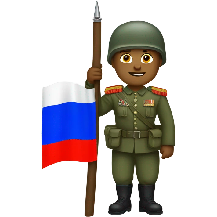 russian soldier with flag emoji