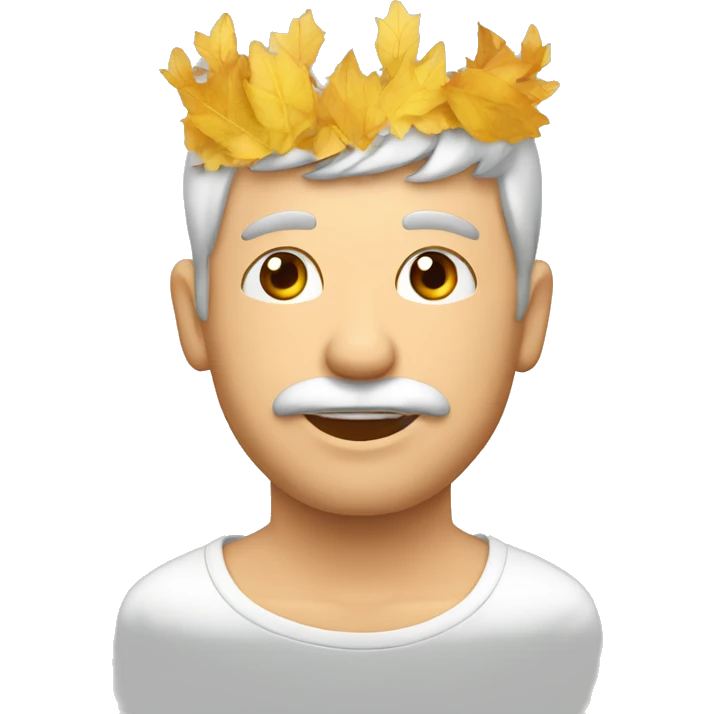 vecchio uomo con corona di foglie emoji