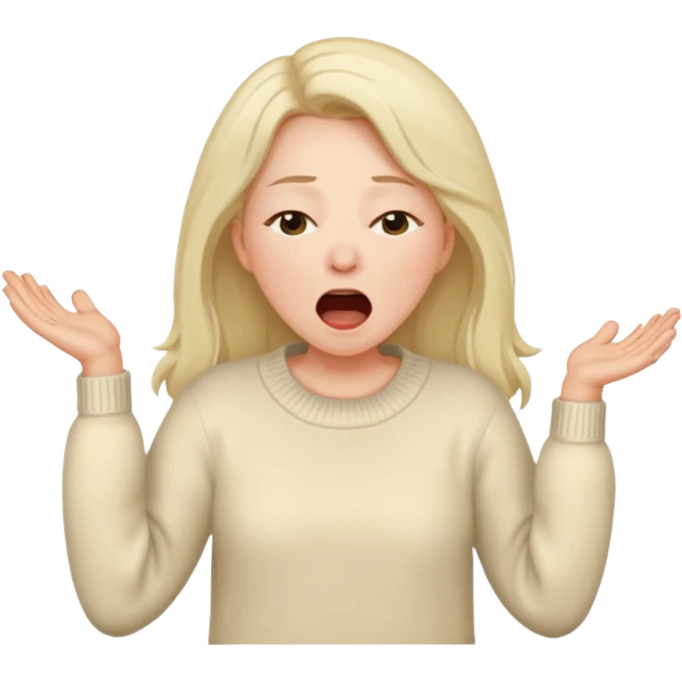 yawning woman in sweater emoji