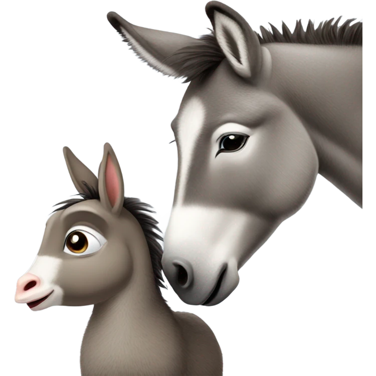 Donkey and sparrow hugging  emoji