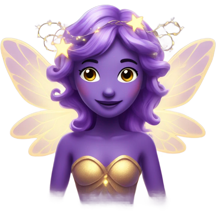 Purple fairy with Christmas lights emoji