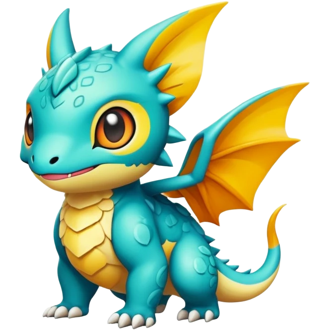 Randomly-colored exotic chibi Fakémon-creature emoji