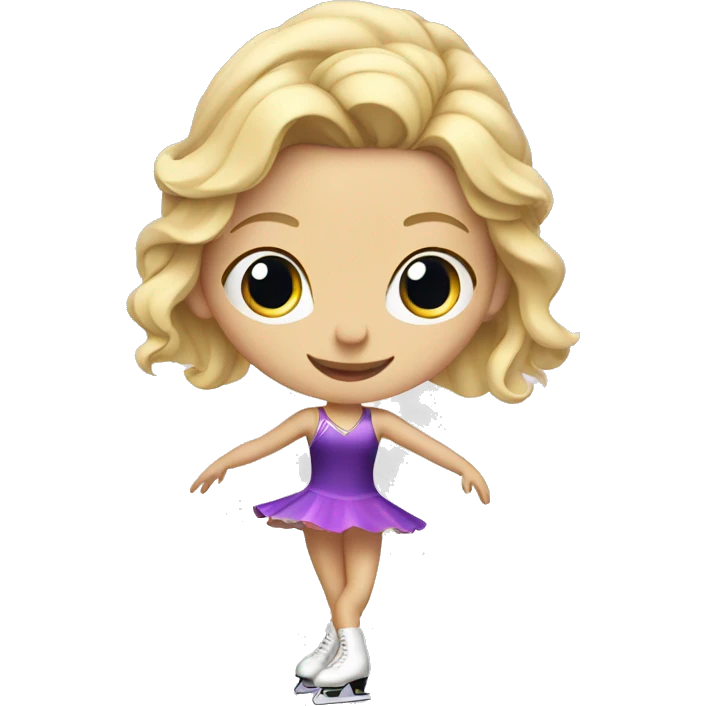 Blonde girl figure skating in dress emoji