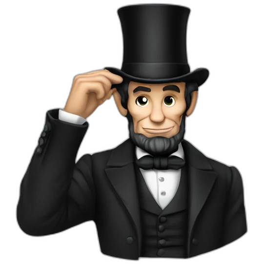 Abraham Lincoln tipping his hat emoji