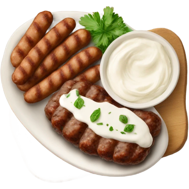 Bosnian national dish cevapi with kaymak emoji