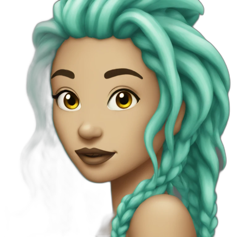 Sexy mermaid with dread locks emoji