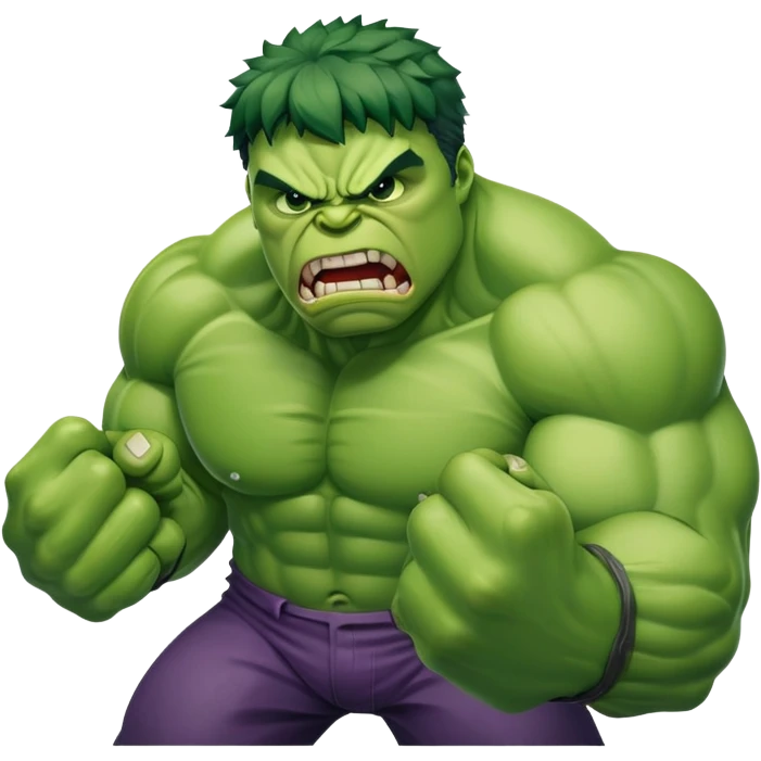 angry Hulk smashing with fists emoji
