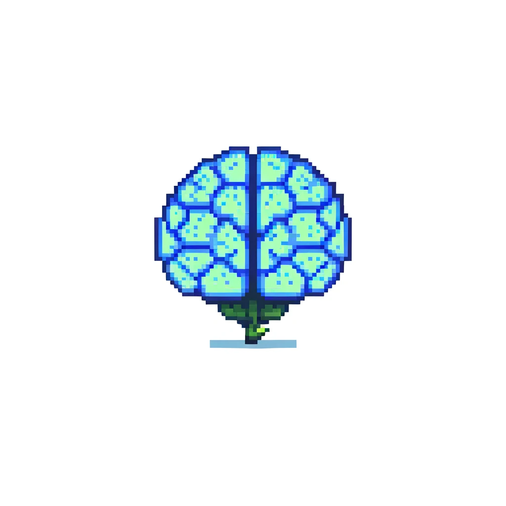 round superhuman brain icon, glowing brain with enhanced intelligence emoji