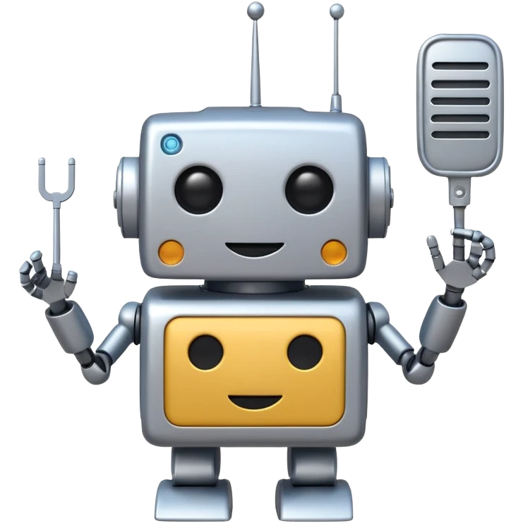 robot with classic boxy head and antenna, emoji style emoji