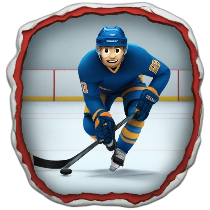 hockey player hitting emoji