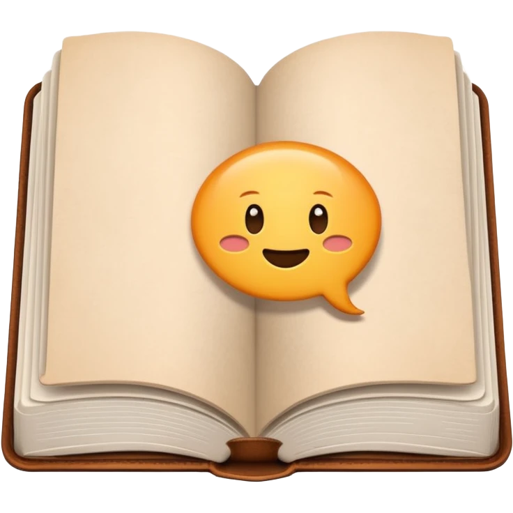 book with a speech bubble above it emoji