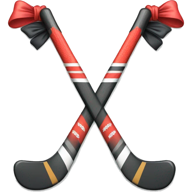 Hockey sticks with bows emoji