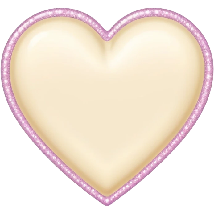 Pastel cream heart with sparkles  emoji