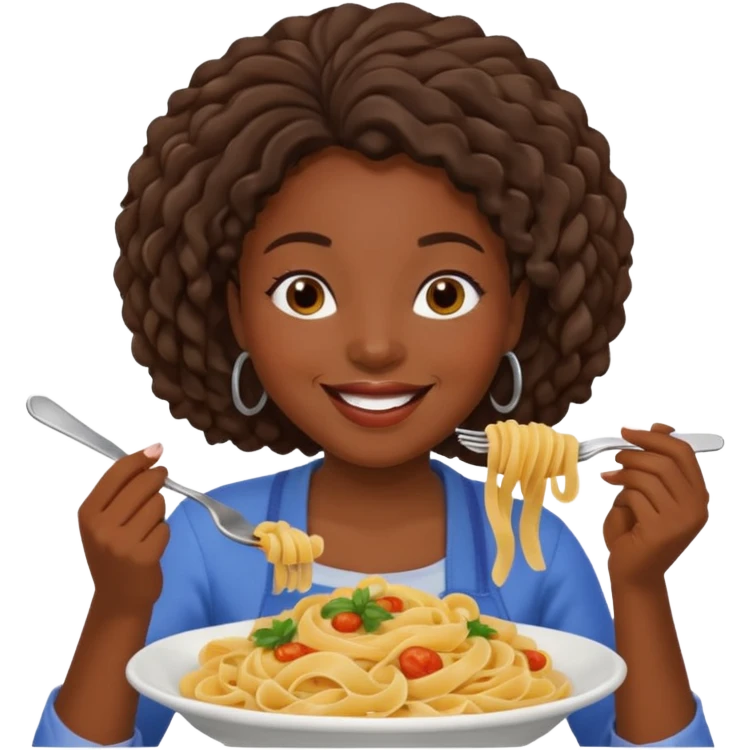 the black woman who eats pasta emoji