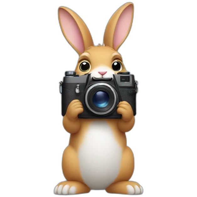 rabbit with camera emoji