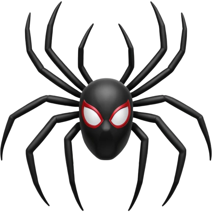 Create spider man logo emoji in black  emoji