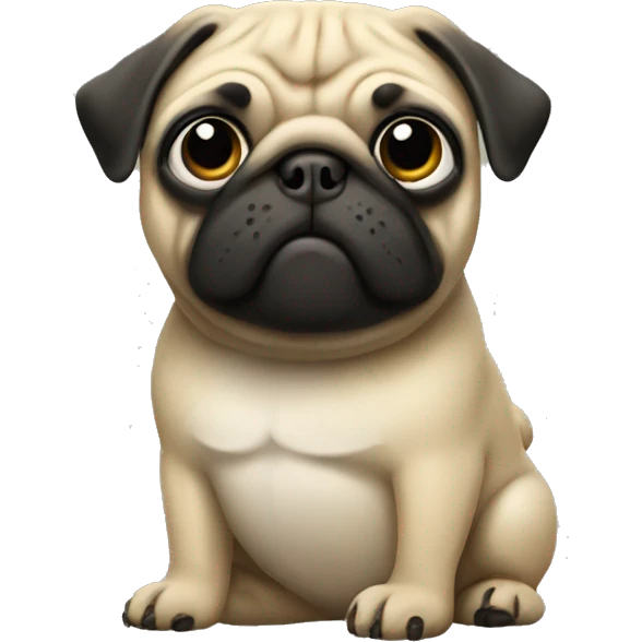 Pug holding a pistol  emoji
