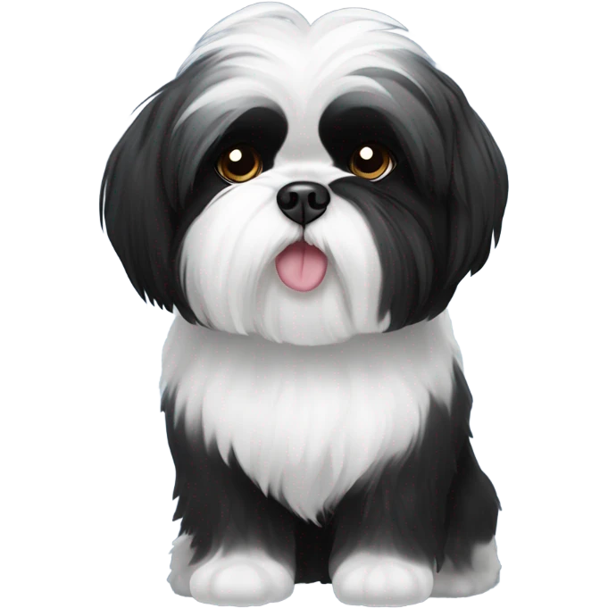 Black and white shih tzu emoji