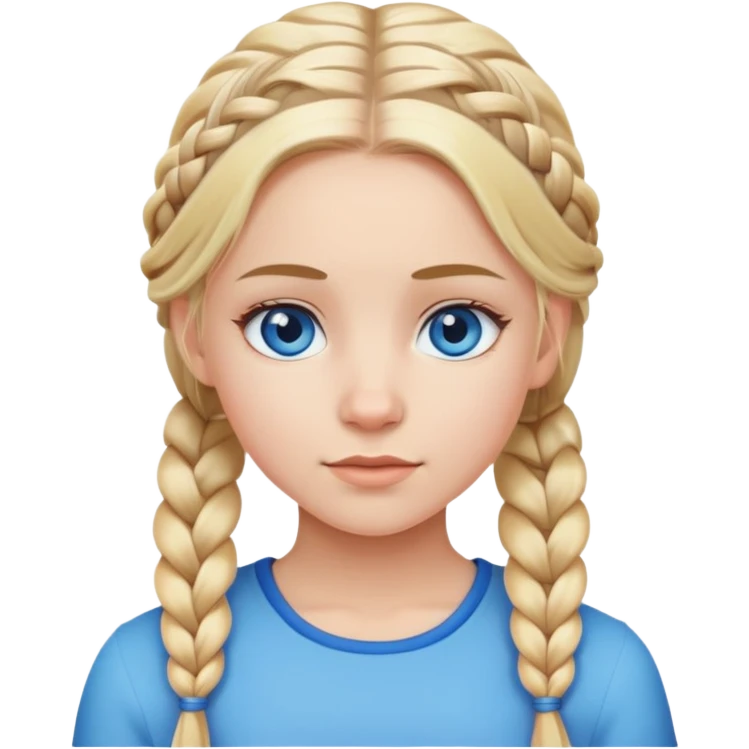 Girl that is blond with French braids and blue eeyes emoji