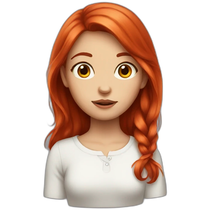 red hair girl big eyes emoji