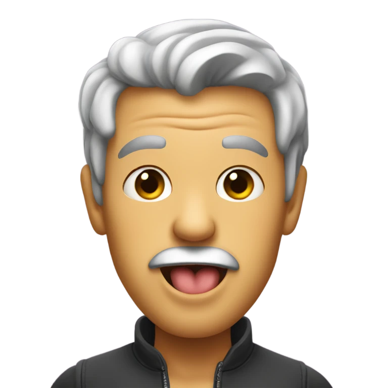 A man sticking his tongue out emoji