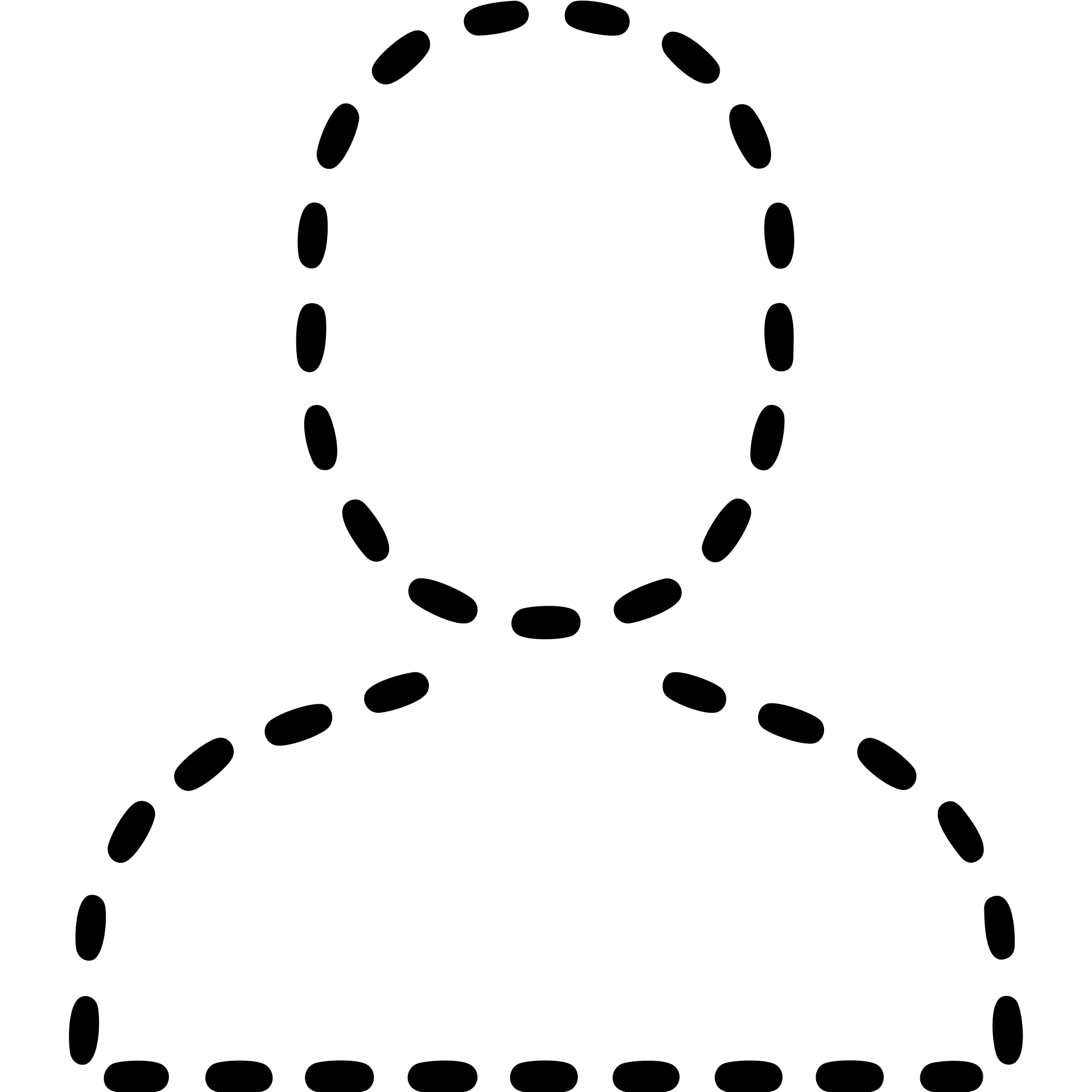 dashed outline of a person icon for nobody, outline style emoji