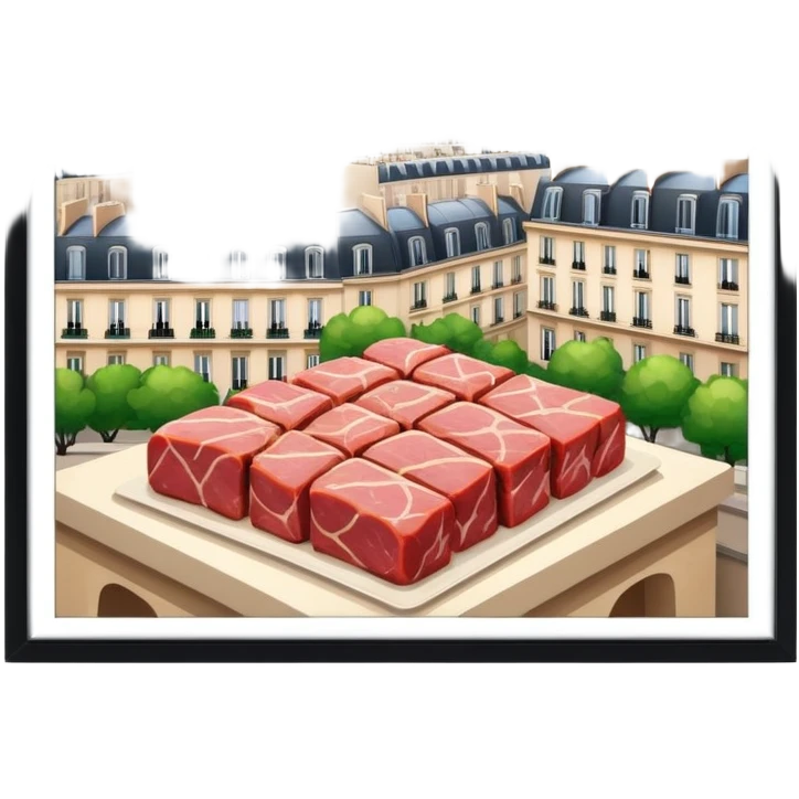  paris art gallery SPAM meat city landscape  emoji