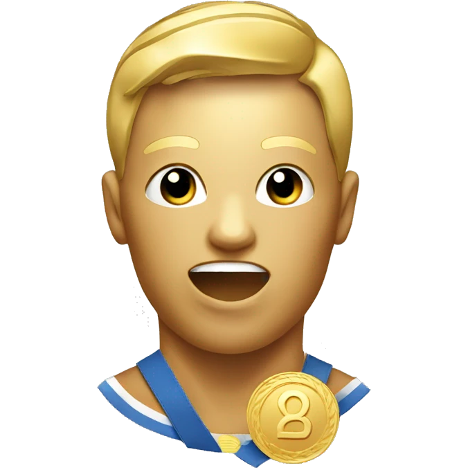 Gold 2st place medal frowing face emoji