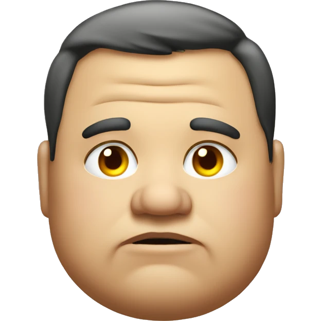 fat man looking disappointed at viewer emoji
