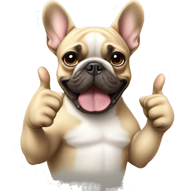 french bulldog giving a thumbs up emoji