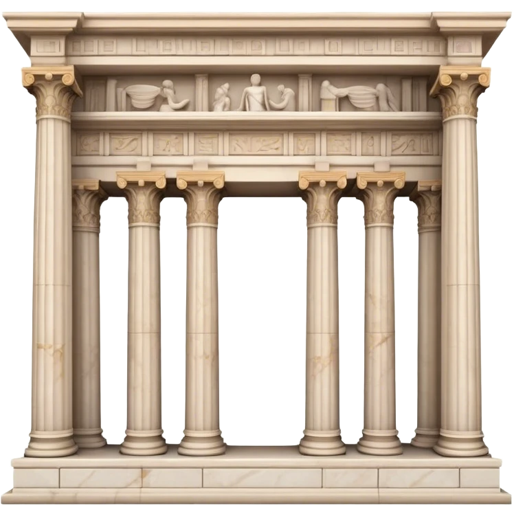 The Library of Celsus Landmark Emoji – Depicting its marble facade, carved columns, and statues. emoji