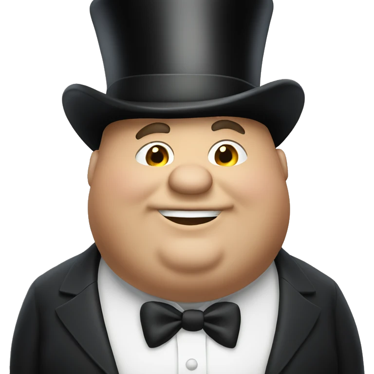 Fat guy in a top hat emoji