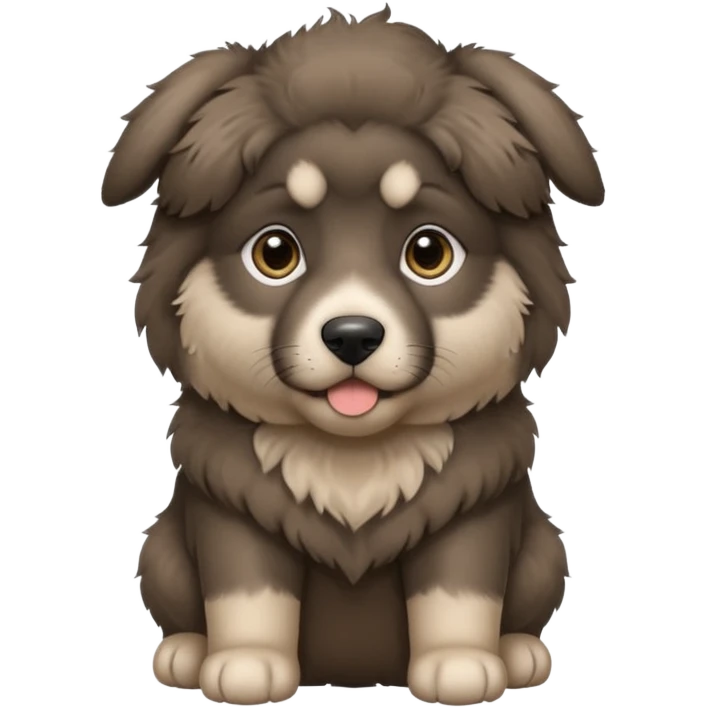 A dark-colored Caucasian Shepherd puppy with cropped ears emoji