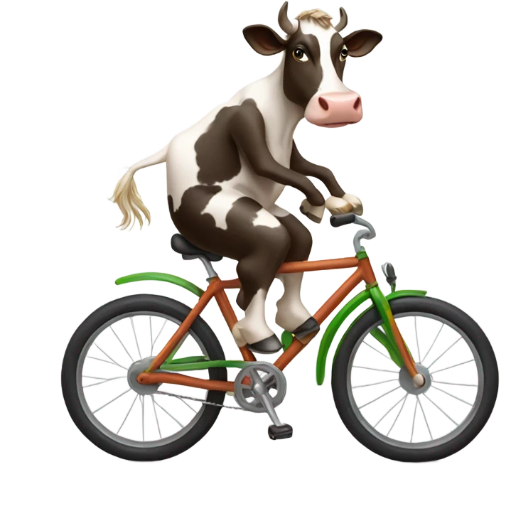 Cow riding bike emoji