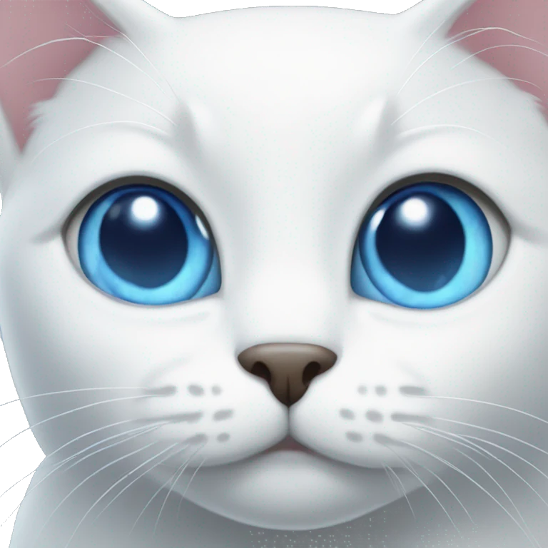 White cat with blue eyes emoji