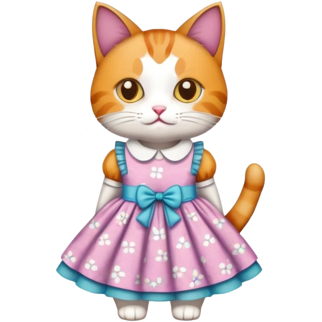 Cat wearing Dress emoji