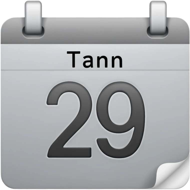 grey calendar with number 29 emoji