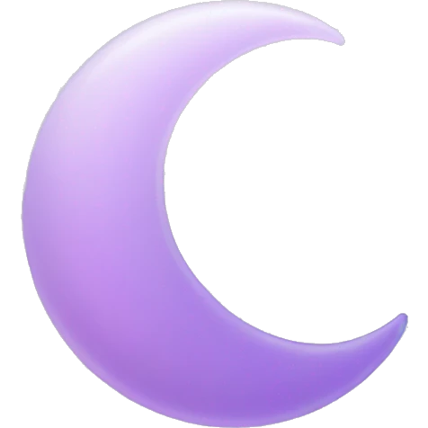 Pastel lilac-gradient crescent emoji