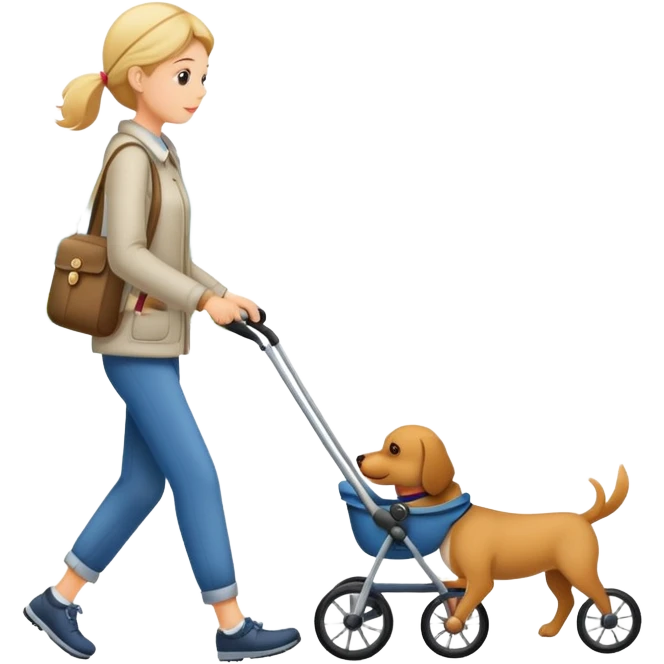 walking dog with stroller emoji